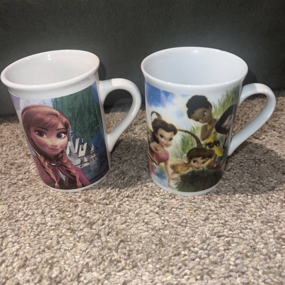Disney Mugs Set Of 2 Frozen & Tinkerbell